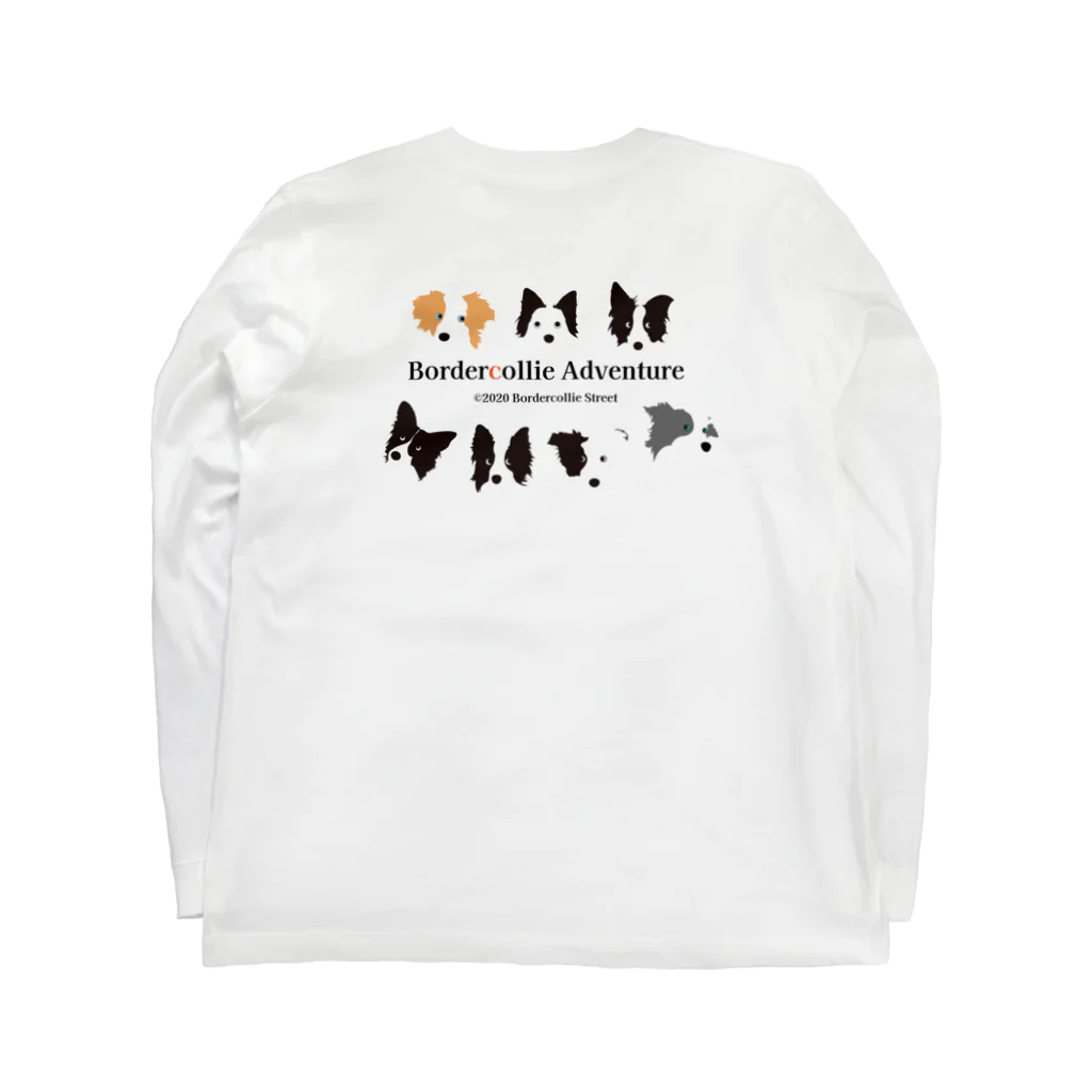 Bordercollie Streetの7 Border Collies-1 ロングスリーブTシャツの裏面