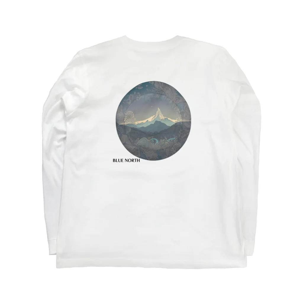 aokitaの【BLUE NORTH】マウンテンデザイン ロングスリーブTシャツの裏面