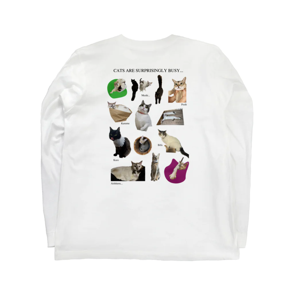 アニカルの猫も忙しい Long Sleeve T-Shirt :back