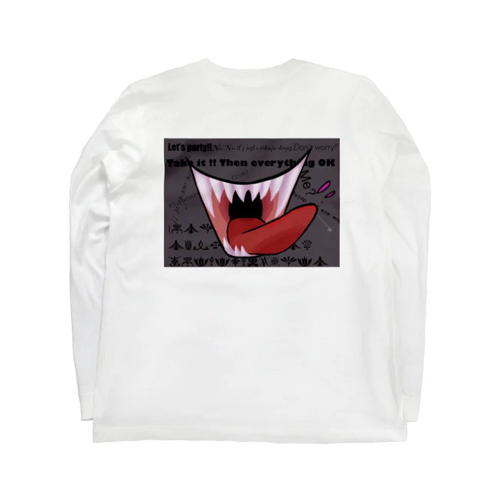 -kawazu-の【背面】demon mouth Long Sleeve T-Shirt :back