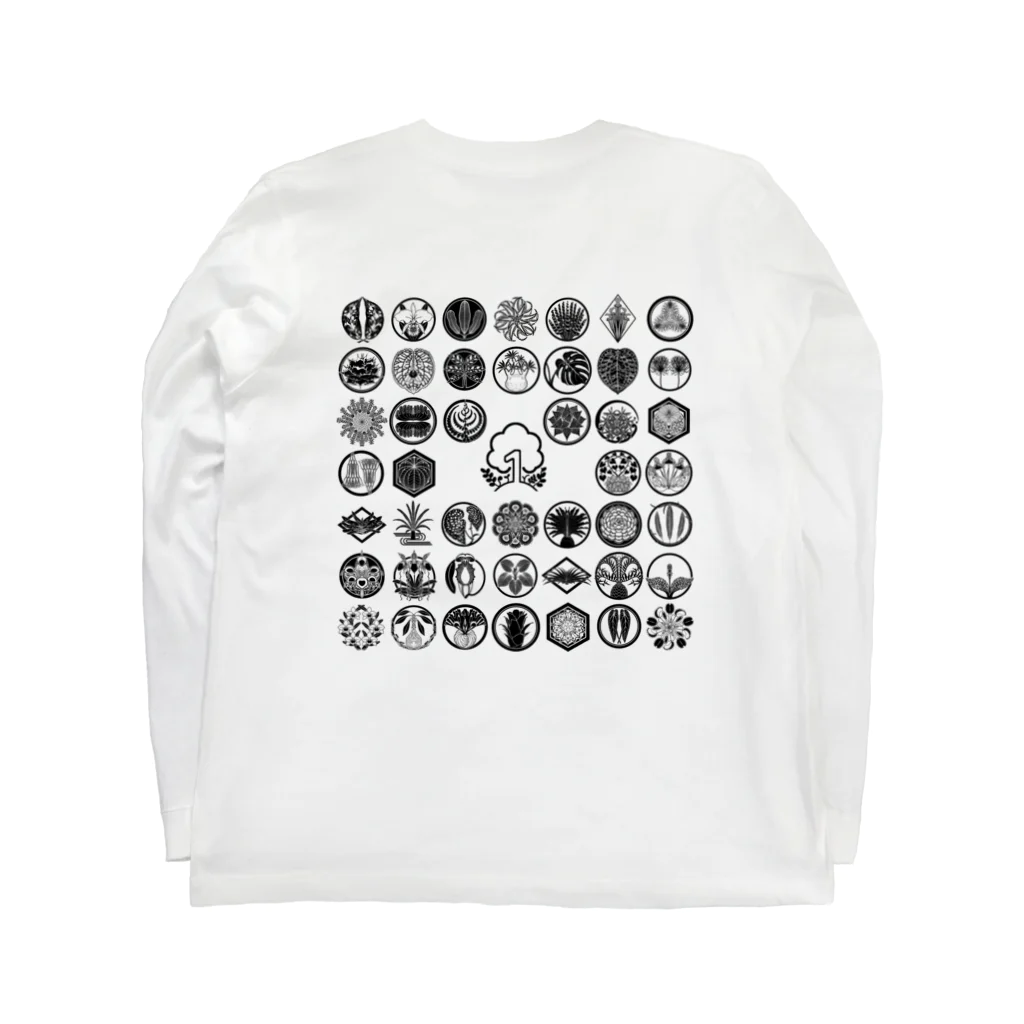 no1-plantaeの観葉家紋 四角 Long Sleeve T-Shirt :back