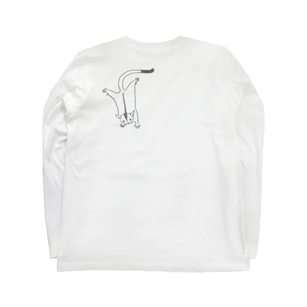 フクロモモンガのジオの背中にフクロモモンガ Long Sleeve T-Shirt :back