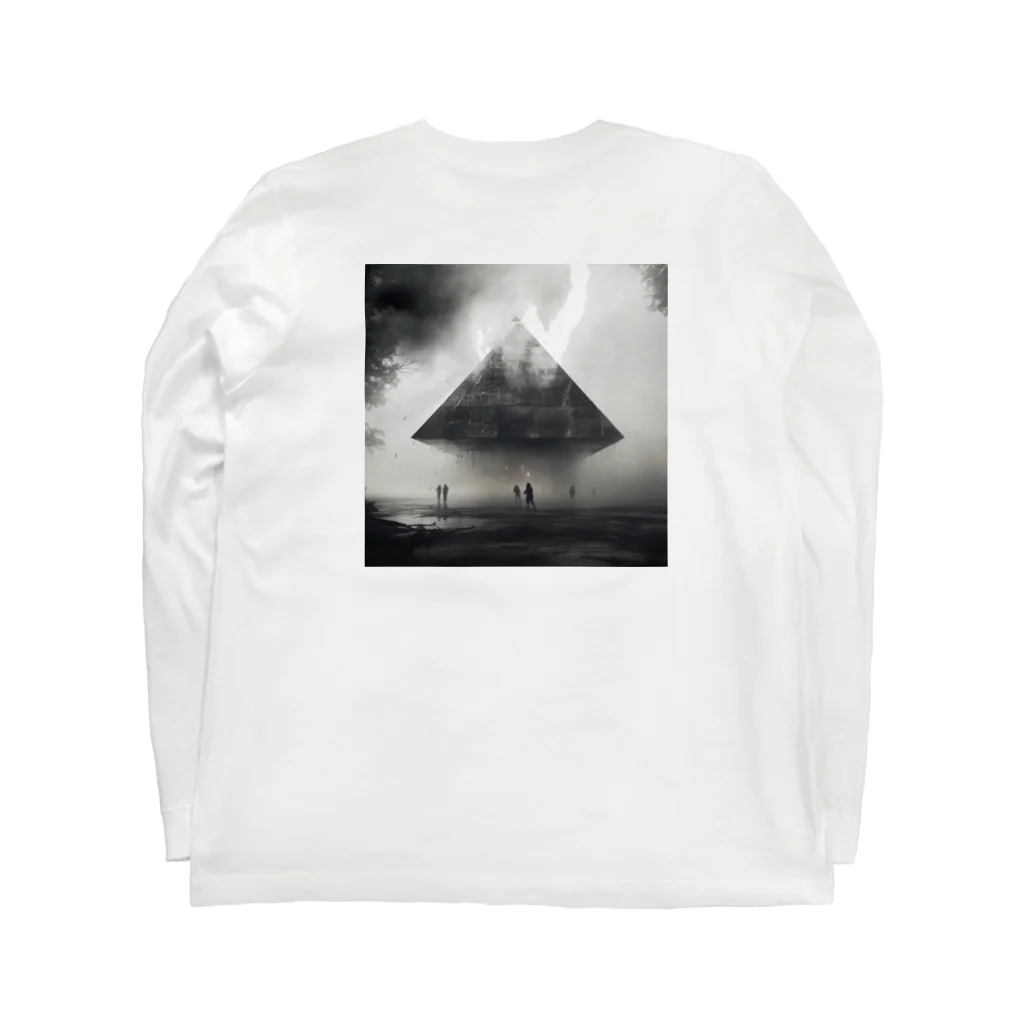 kobataka's graphicsのFloating Pyramid ロングスリーブTシャツの裏面