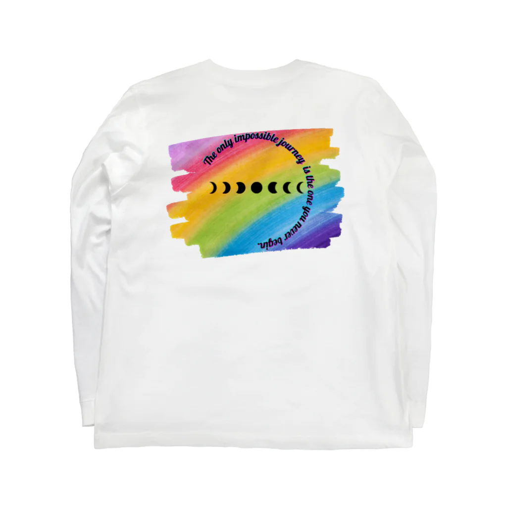  MIRACLE MOONの満ち欠ける月rainbow ロングスリーブTシャツの裏面