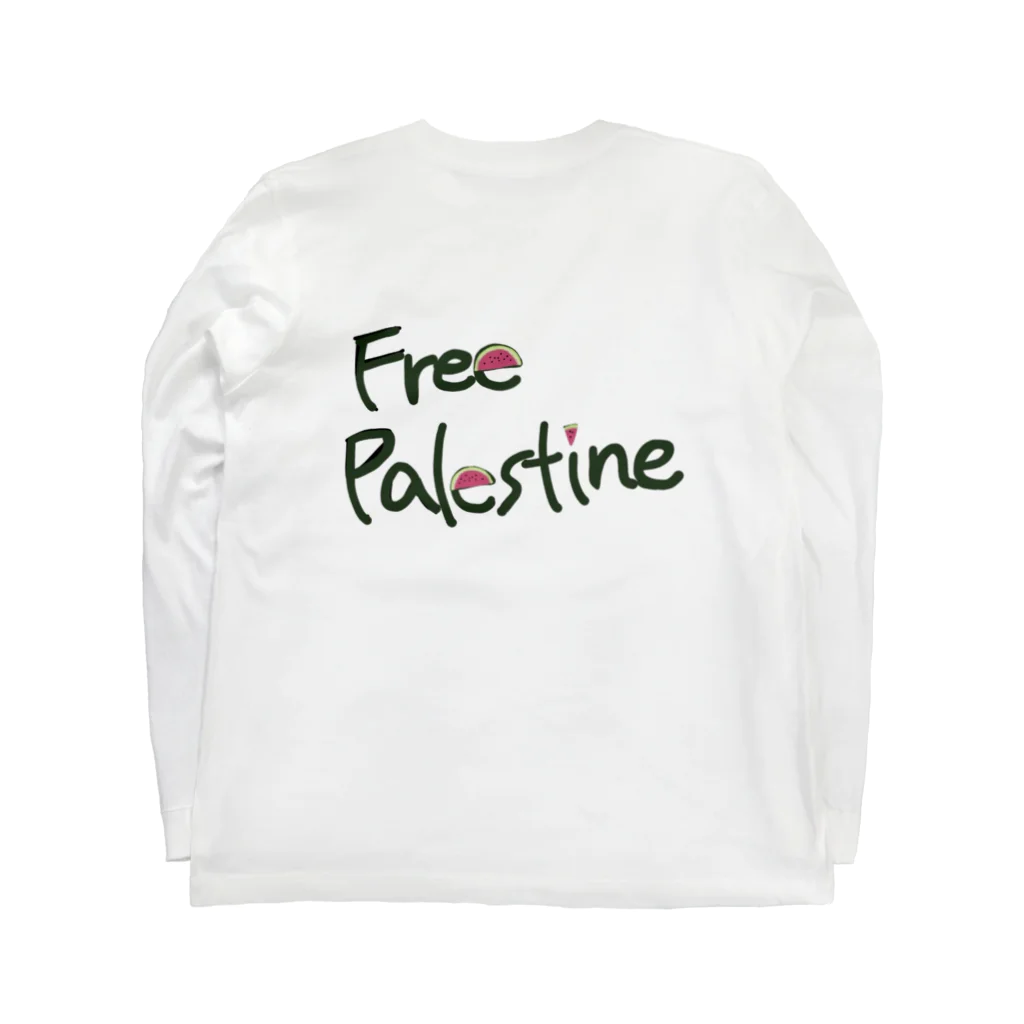 文乃のFree palestine  ロングスリーブTシャツの裏面