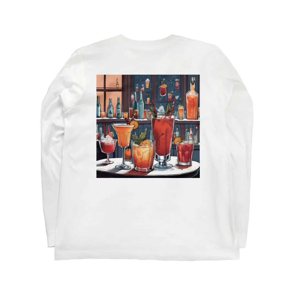 ReoReo-Artの冬のカクテルシリーズ Long Sleeve T-Shirt :back