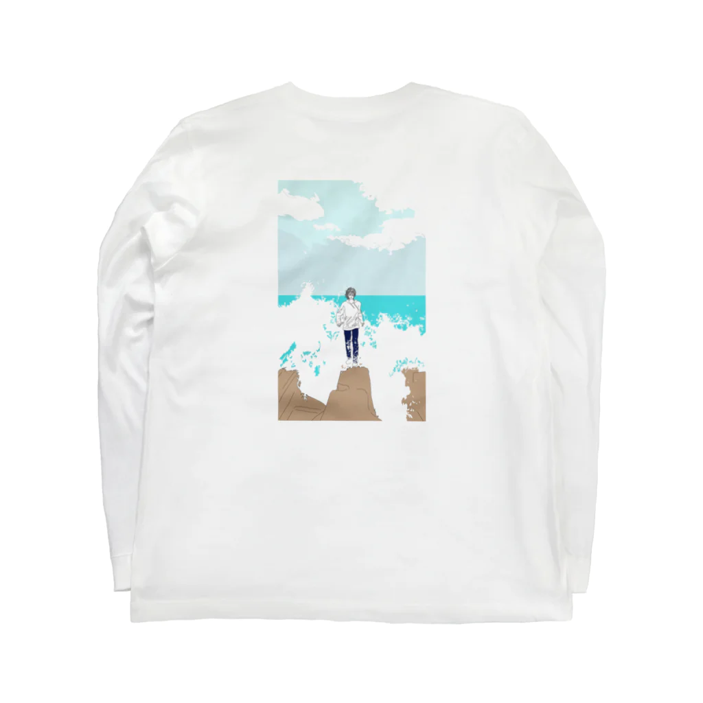 yamako_blueの日本海ちゃん Long Sleeve T-Shirt :back