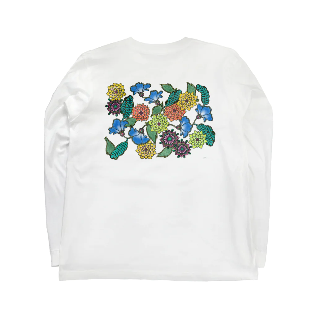 yoshiveggieのHanae Vine Flower ロングスリーブTシャツの裏面