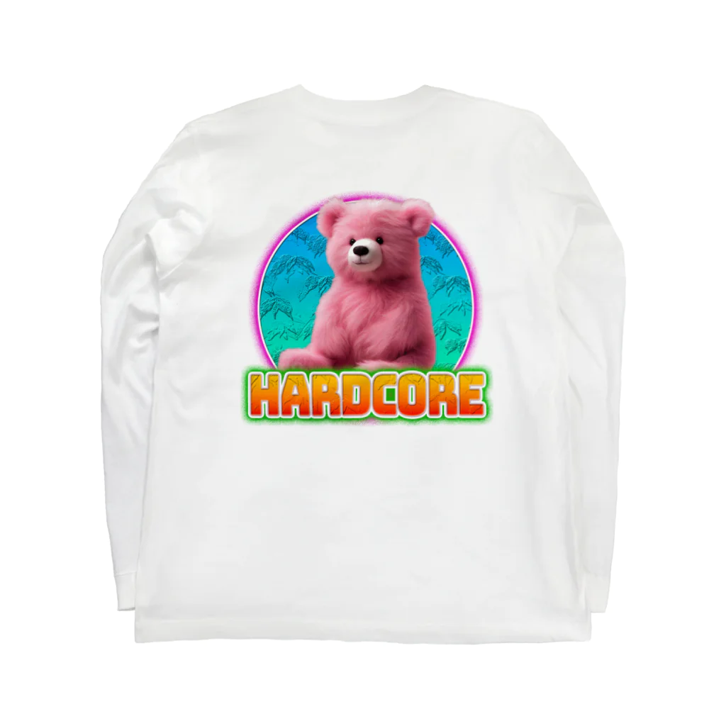 てくのちゃんのHARDCOREピンクのクマちゃん Long Sleeve T-Shirt :back