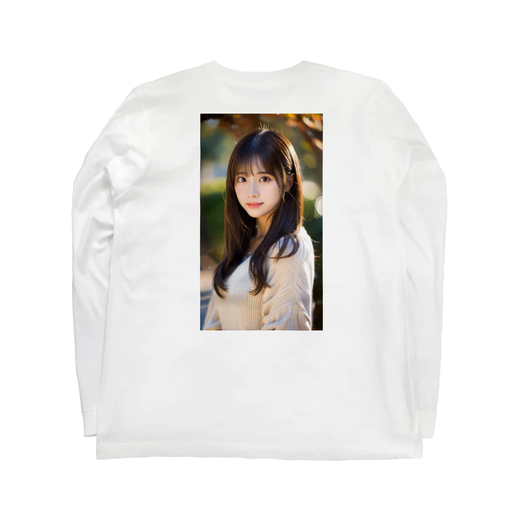 BeautifulLadyCollectionTokyoのAI下着美女(白) Long Sleeve T-Shirt :back