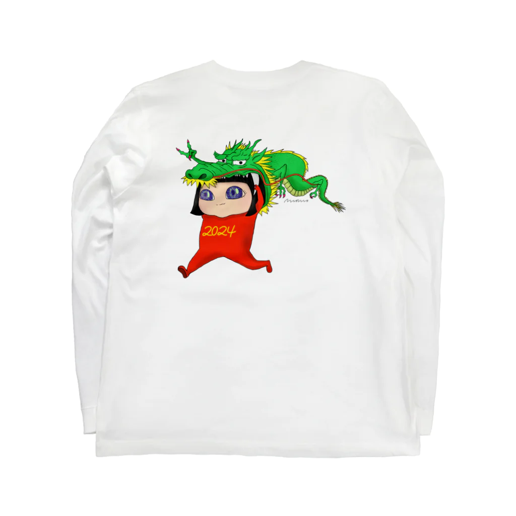 momo’s illustrationの今年こそ頑張る Long Sleeve T-Shirt :back