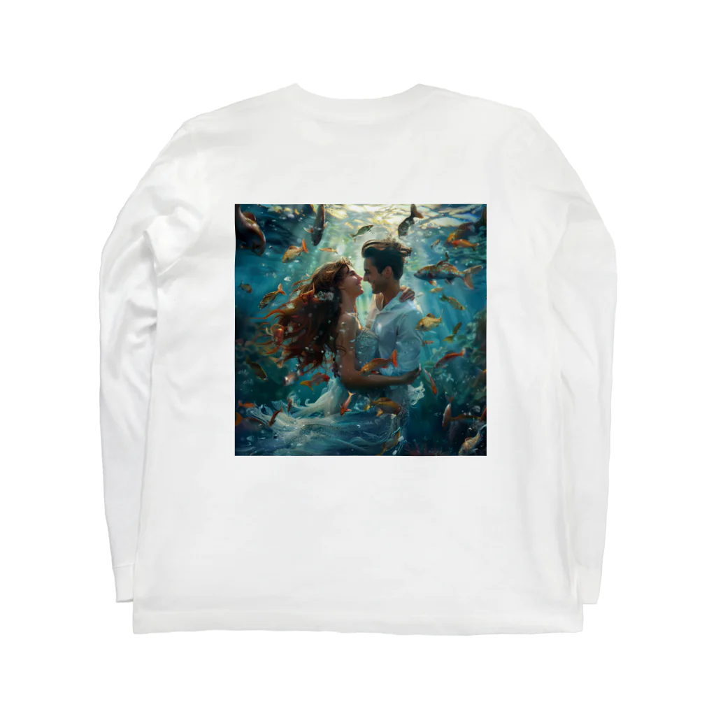 AQUAMETAVERSEの人魚姫と王子の微笑み アメジスト 2846 Long Sleeve T-Shirt :back