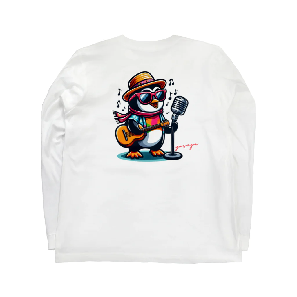 yosuga-aの陽気なペンギン Long Sleeve T-Shirt :back