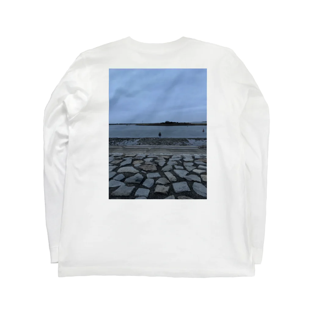 DEbUの海背景デブ Long Sleeve T-Shirt :back
