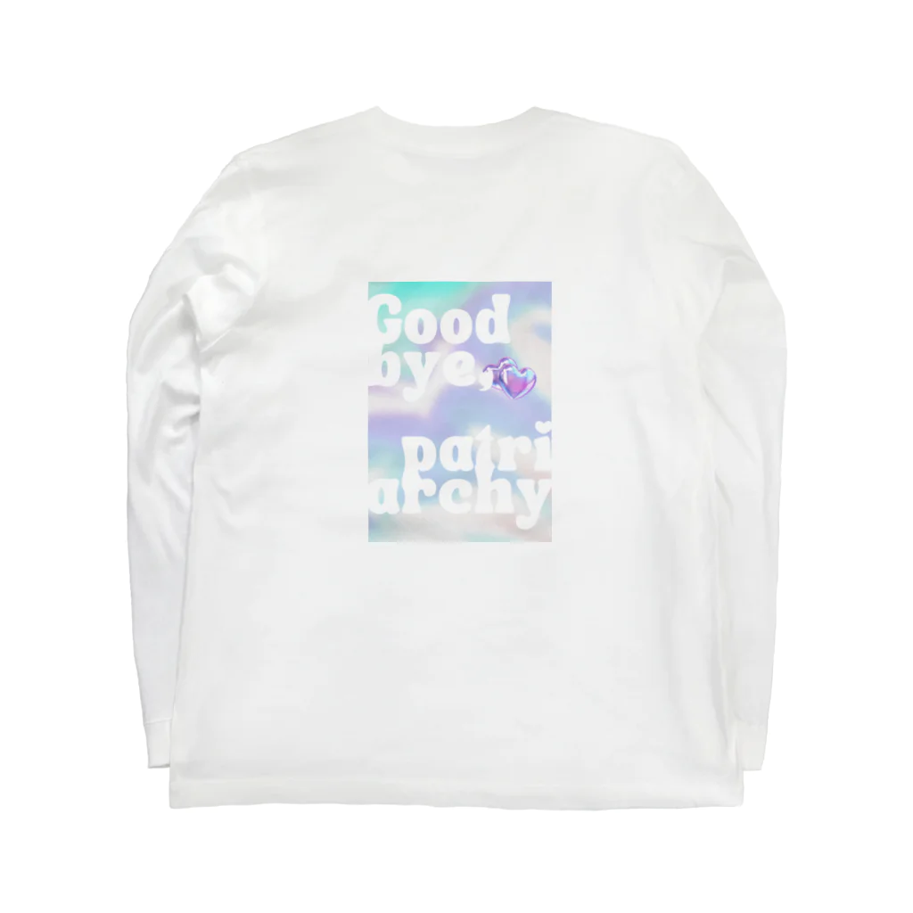 Tokyo feminist galのGood bye, patriarchy - marble purple ロングスリーブTシャツの裏面