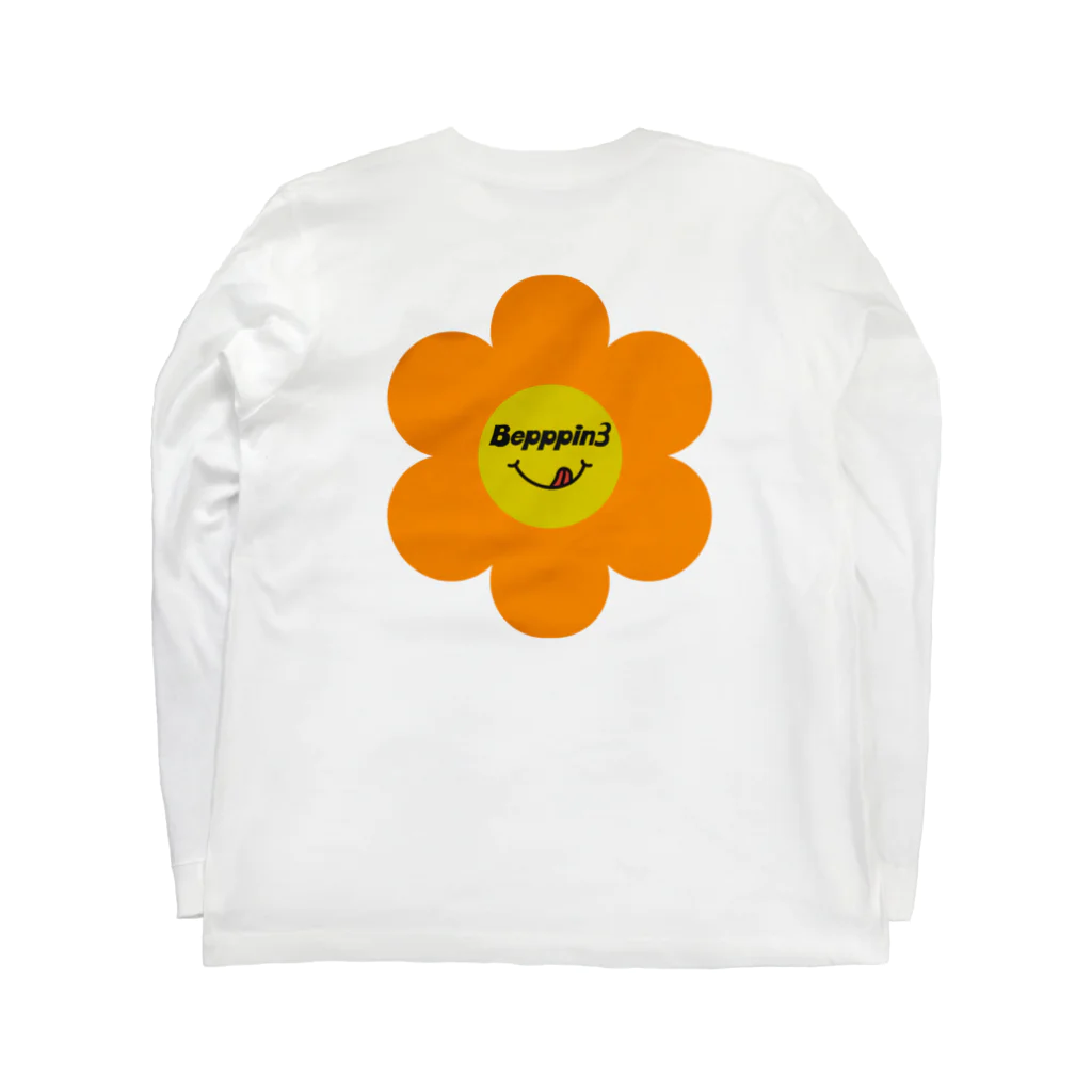 Bepppin3Companyのレトロフラワー♡オレンジ ロングスリーブTシャツの裏面