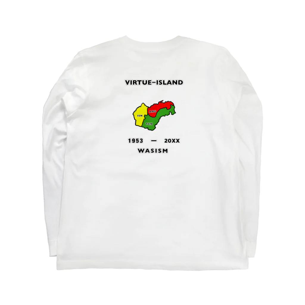 WASISMのVIRTUEｰISLAND T-shirt ロングスリーブTシャツの裏面