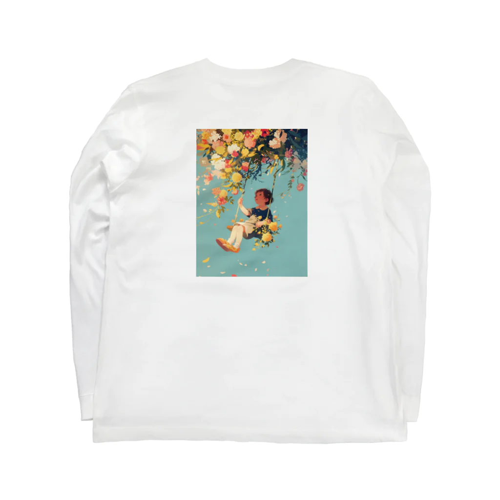 AQUAMETAVERSEの花ブランコに揺られ喜ぶ女の子　ラフルール　1859 Long Sleeve T-Shirt :back