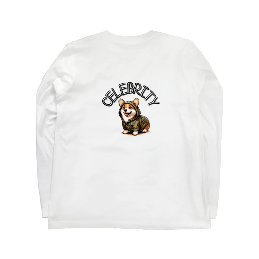 Celebrity Dogs〜セレブリティな犬たち〜のセレブリティ犬　〜コーギー〜 Long Sleeve T-Shirt :back