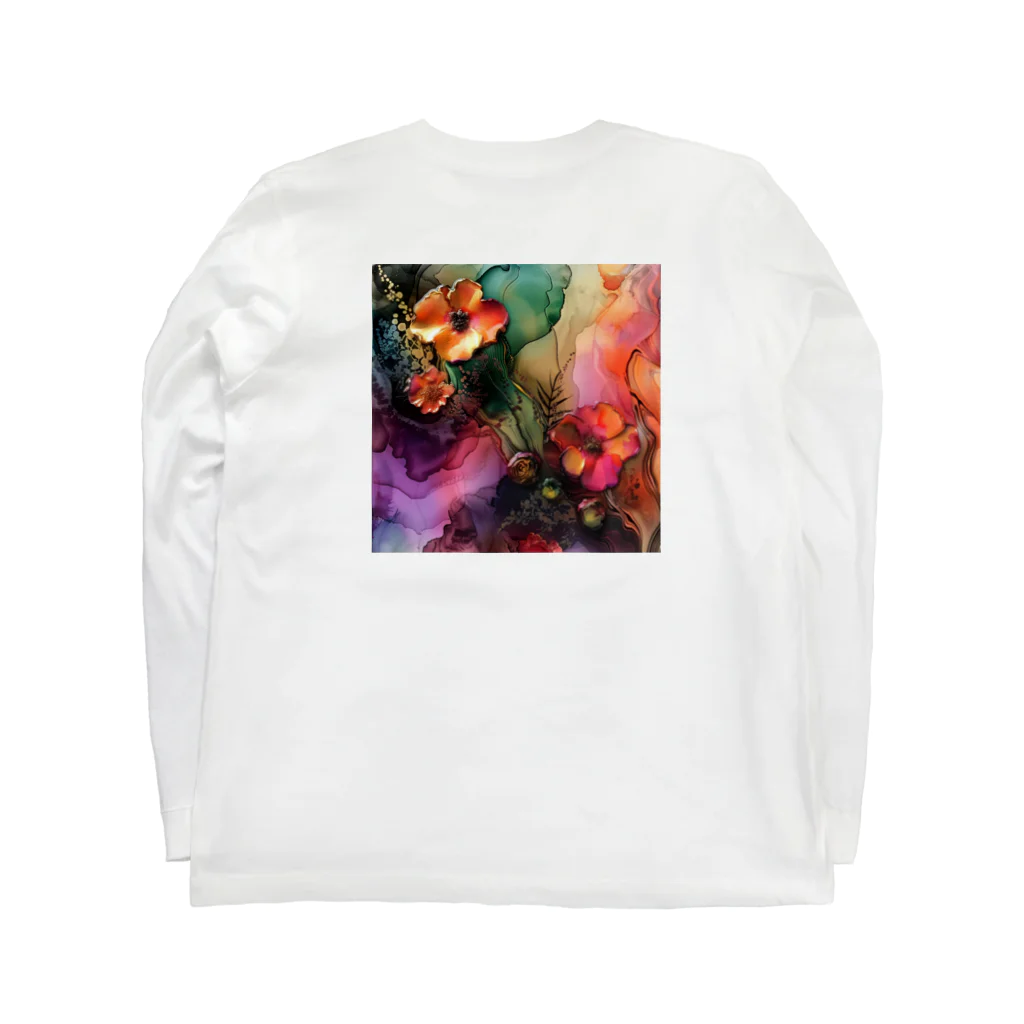 AQUAMETAVERSEの幻想的で綺麗な花　ラフルール　1859 Long Sleeve T-Shirt :back