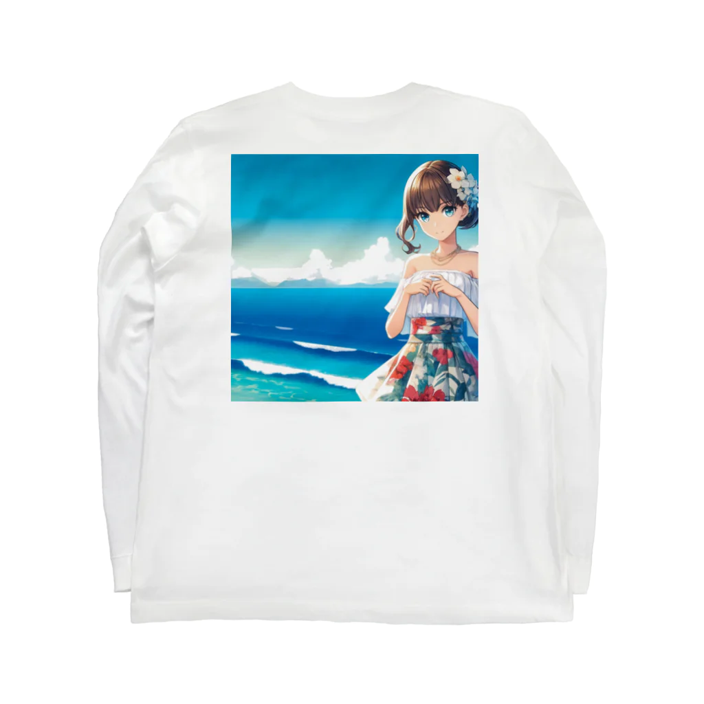 かるるんショップの海と南国と水着と　夏休み Long Sleeve T-Shirt :back