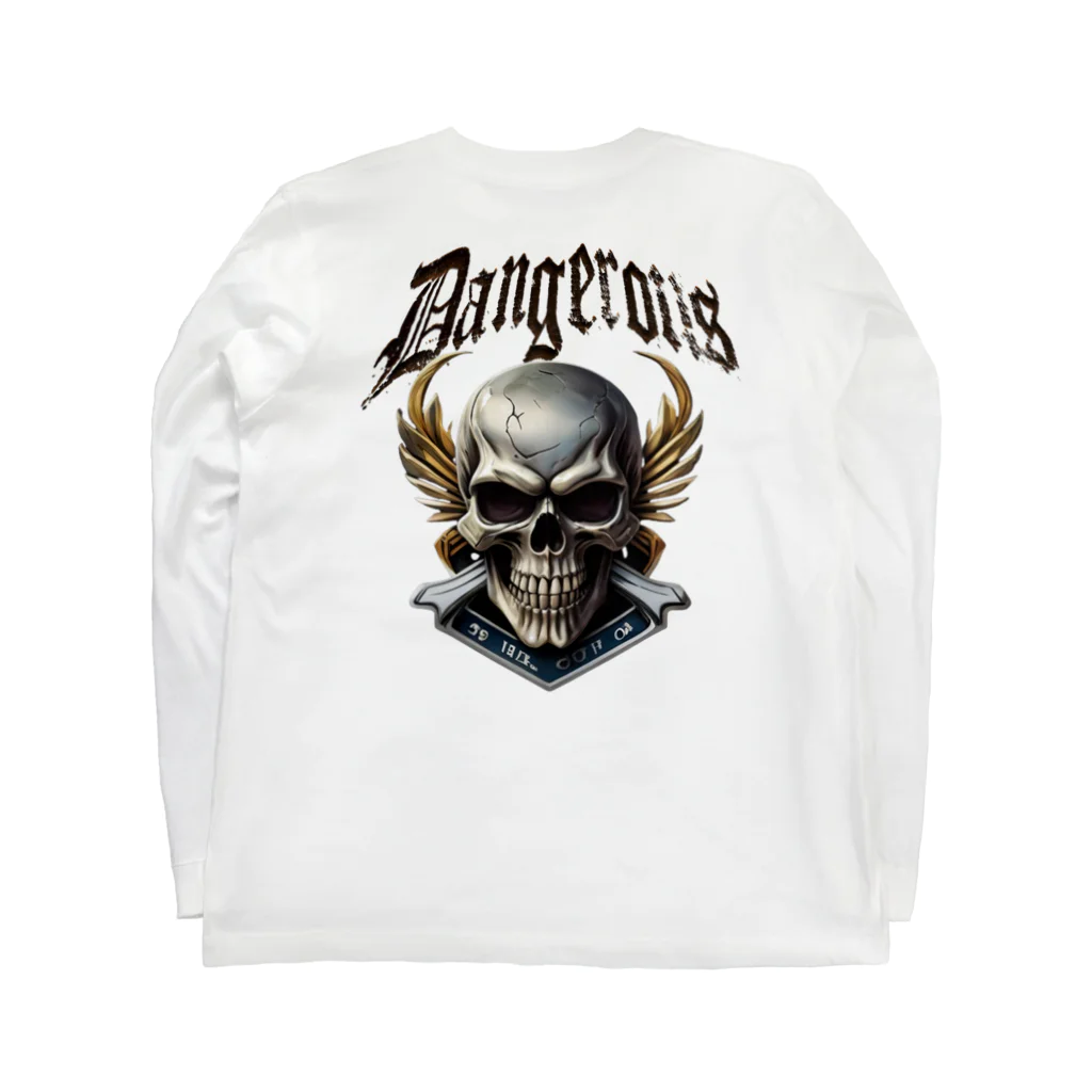 WANTED BIKERのSKULL BIKER-08 Long Sleeve T-Shirt :back