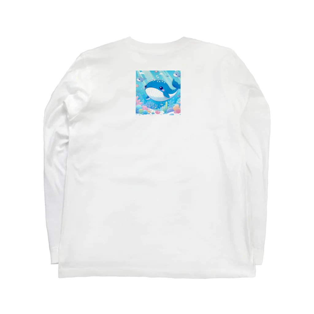 ハートフルの愛らしいクジラさん癒しグッズ Long Sleeve T-Shirt :back