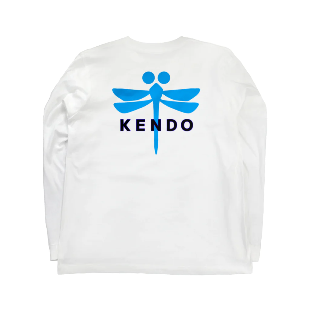 yoshiFactoryの剣道“ＫＥＮＤＯ”男子女子トンボ(ブルー) ロングスリーブTシャツの裏面