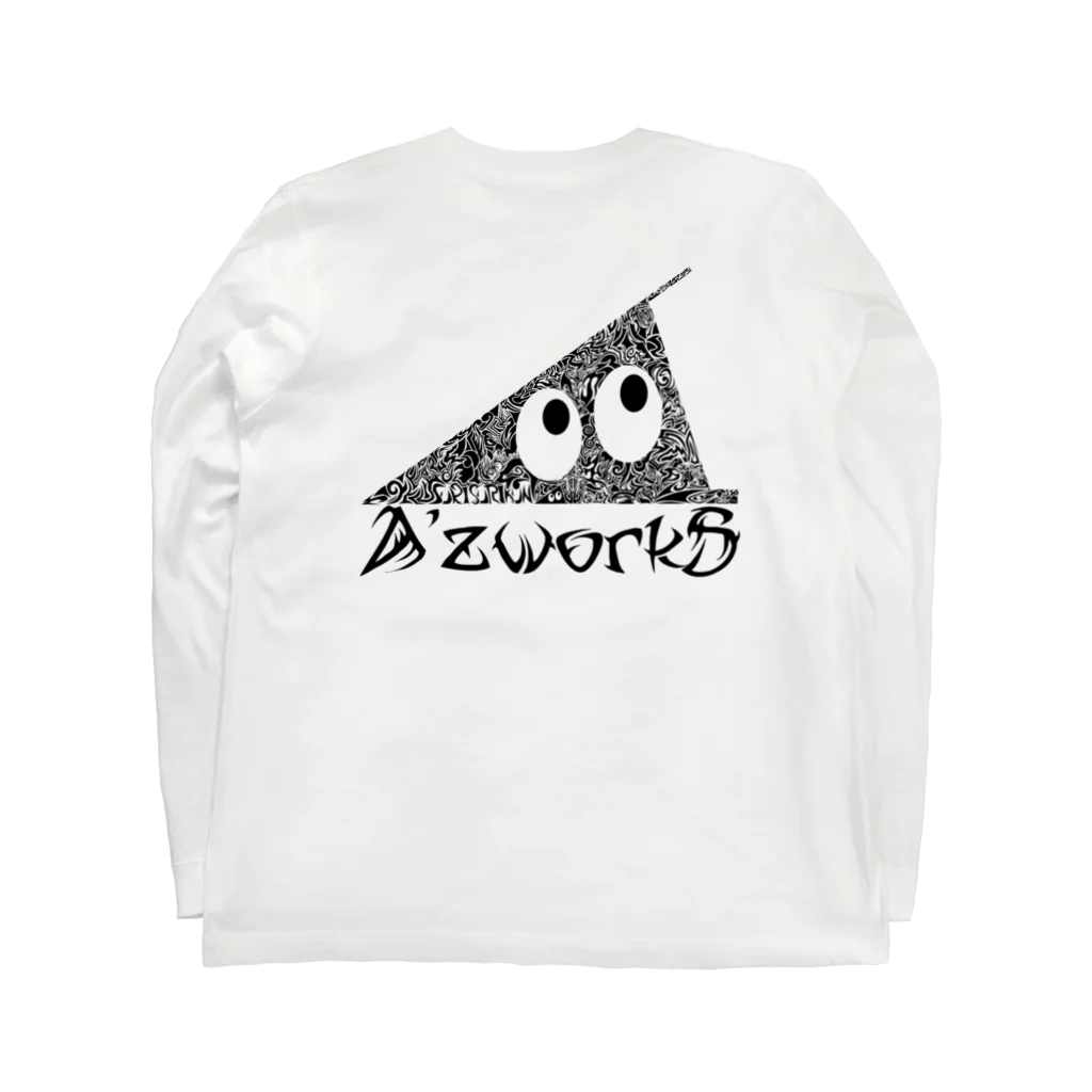 Ａ’ｚｗｏｒｋＳのウチのスリスリくん(黒・透過ver.) Long Sleeve T-Shirt :back