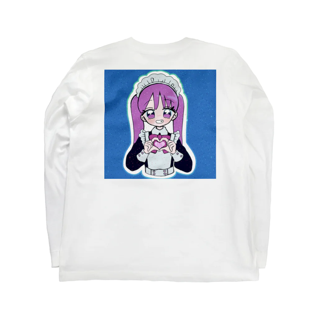 循環性飽食のツインテピンクメイドちゃん Long Sleeve T-Shirt :back