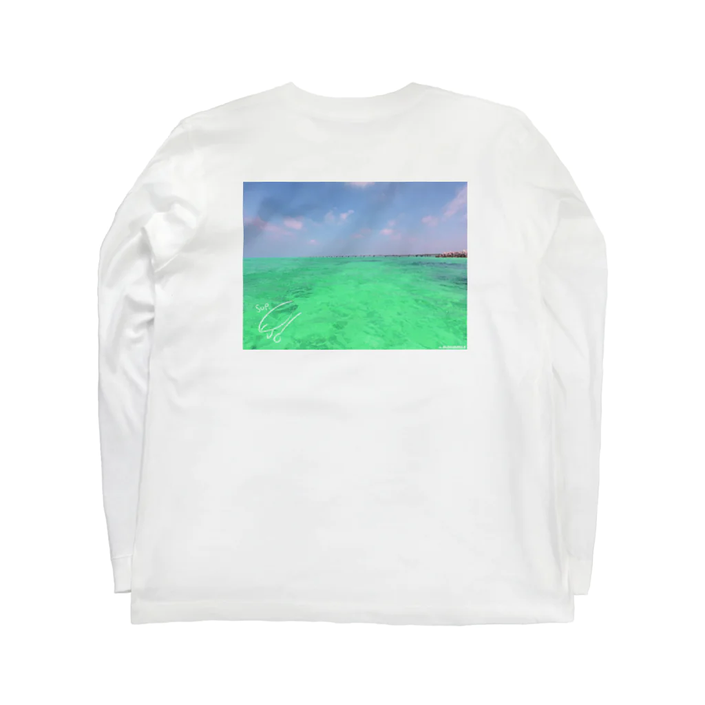 mikalohasmileのSUP＊マリンブルー Long Sleeve T-Shirt :back