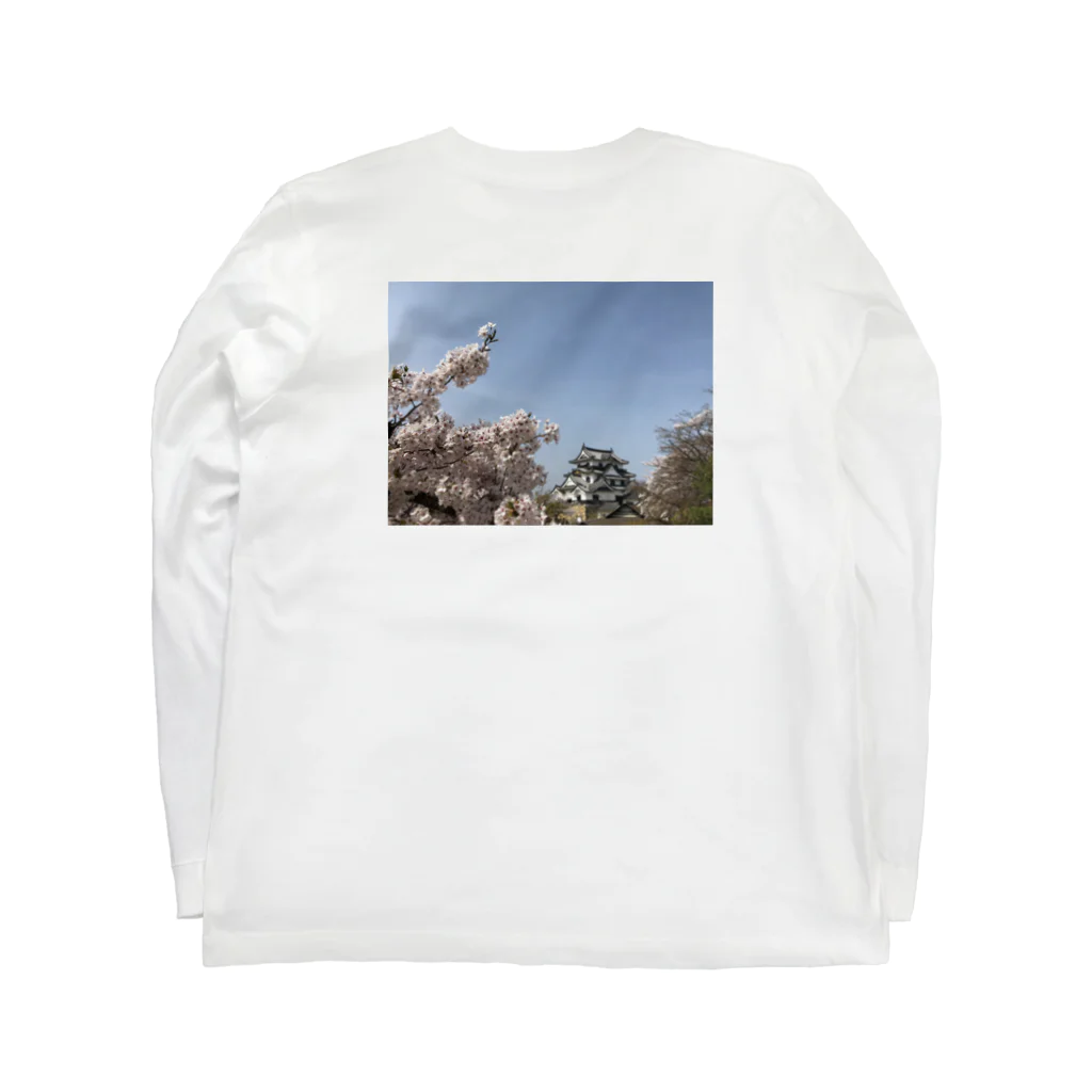 rin200027の彦根城と桜 ロングスリーブTシャツの裏面