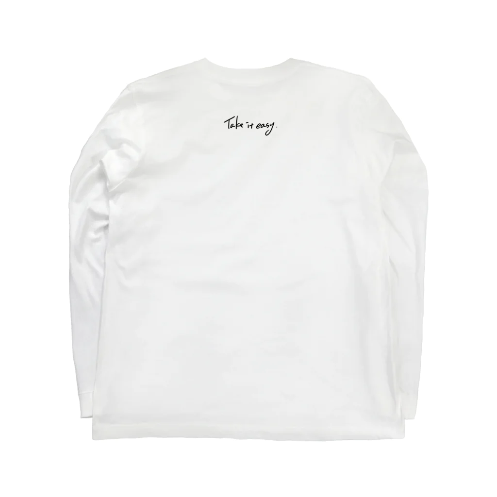 Take it easy. ゆるゆるのVery まぶしい・黒色 Long Sleeve T-Shirt :back