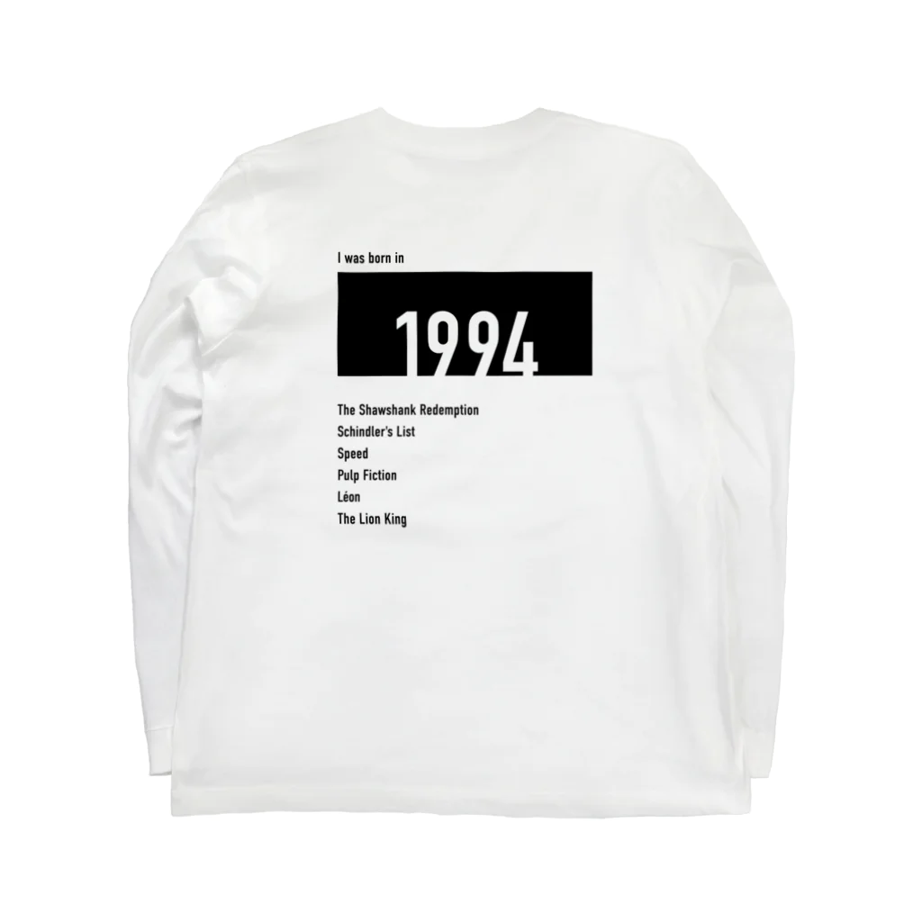 せんざき｜n2p designerの1994(black) Long Sleeve T-Shirt :back