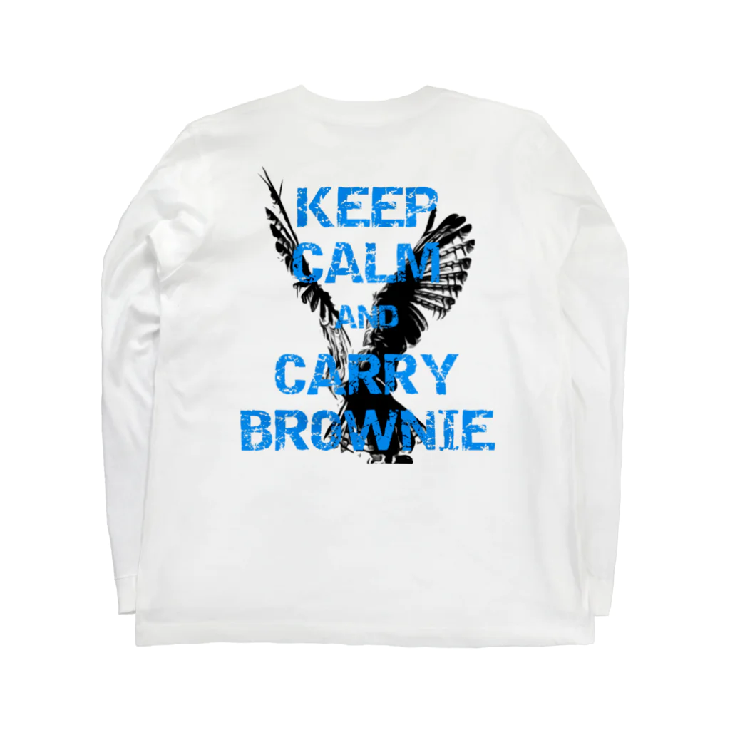 座敷ふくろうのKEEP CALM AND CARRY BROWNIE ロングスリーブTシャツの裏面