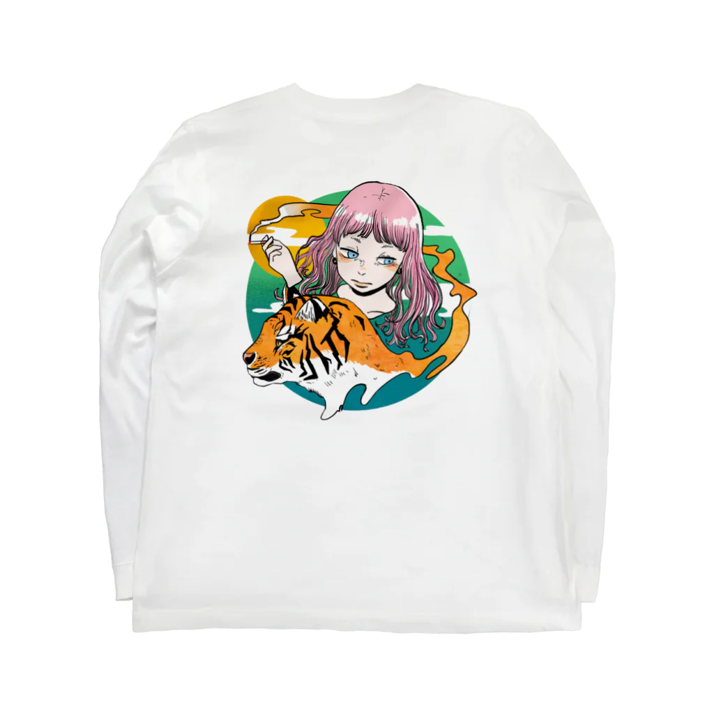 ヲノアスカのTiger cigarette ロングスリーブTシャツの裏面