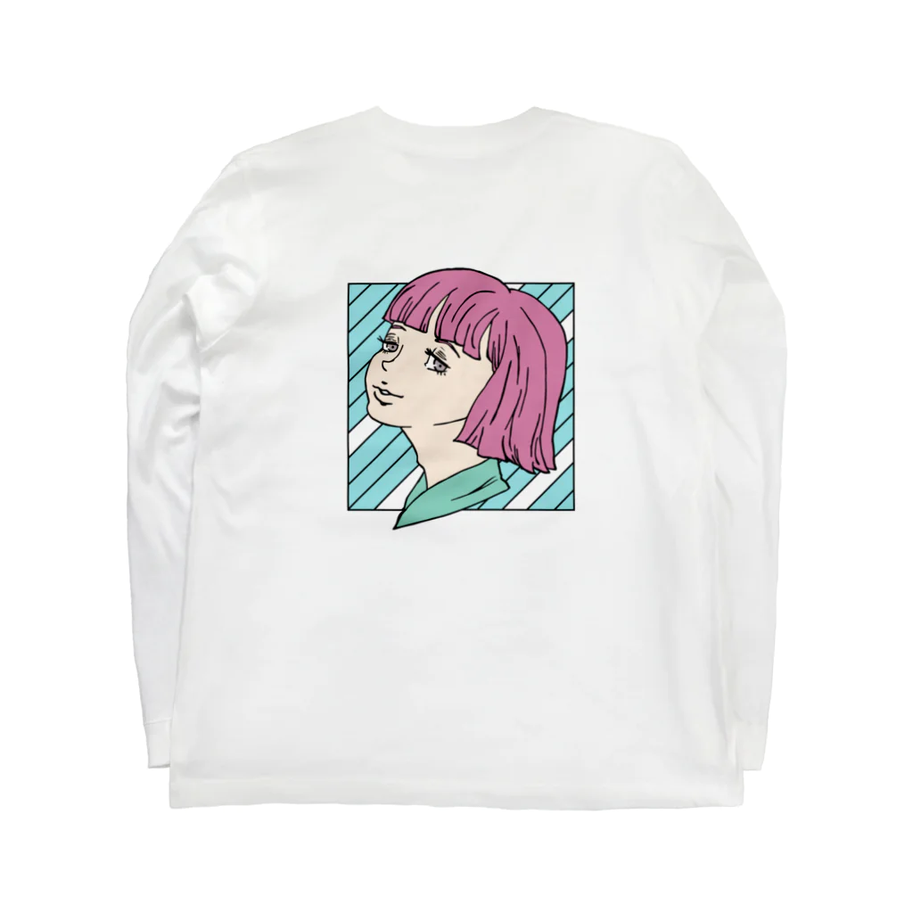 atelier_jhonのピンクの髪の女の子 Long Sleeve T-Shirt :back