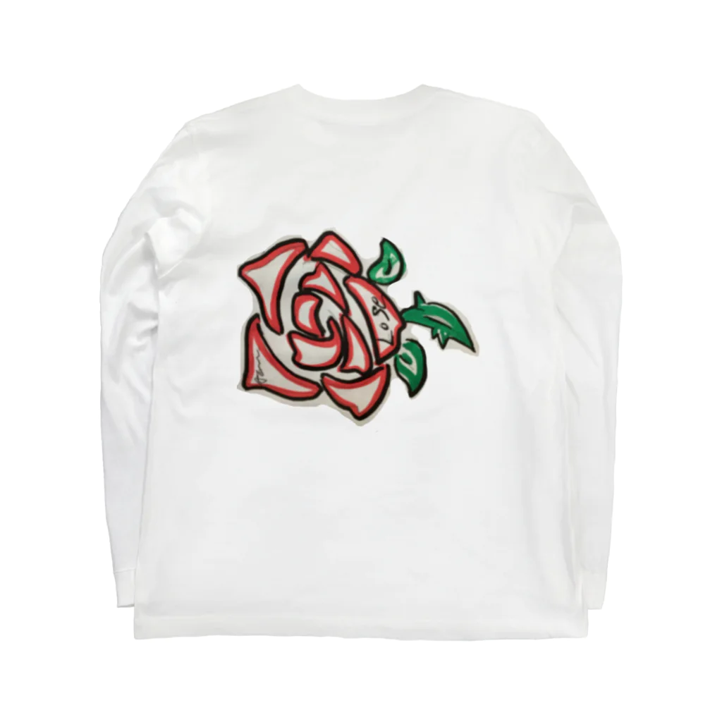 ほっこり堂の薔薇の美 ロングスリーブTシャツの裏面