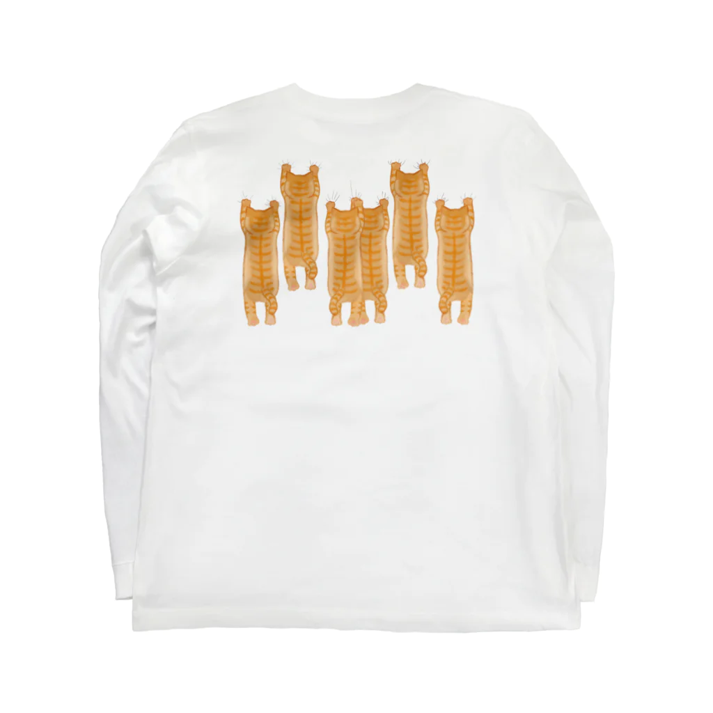 めた臓の缶詰めの茶トラまみれ　猫まみれ Long Sleeve T-Shirt :back