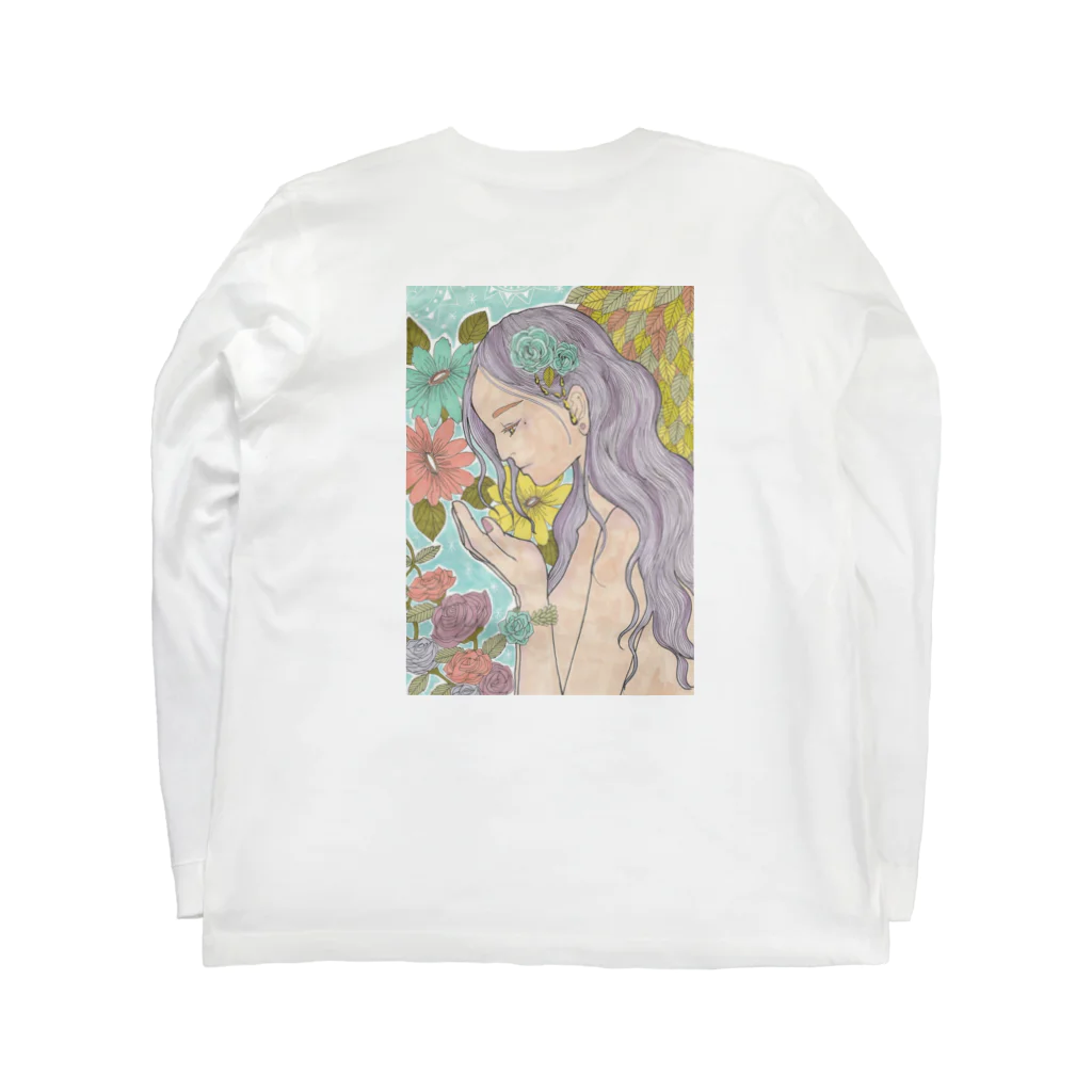 MIKAZUKI_38の花と女の子 Long Sleeve T-Shirt :back