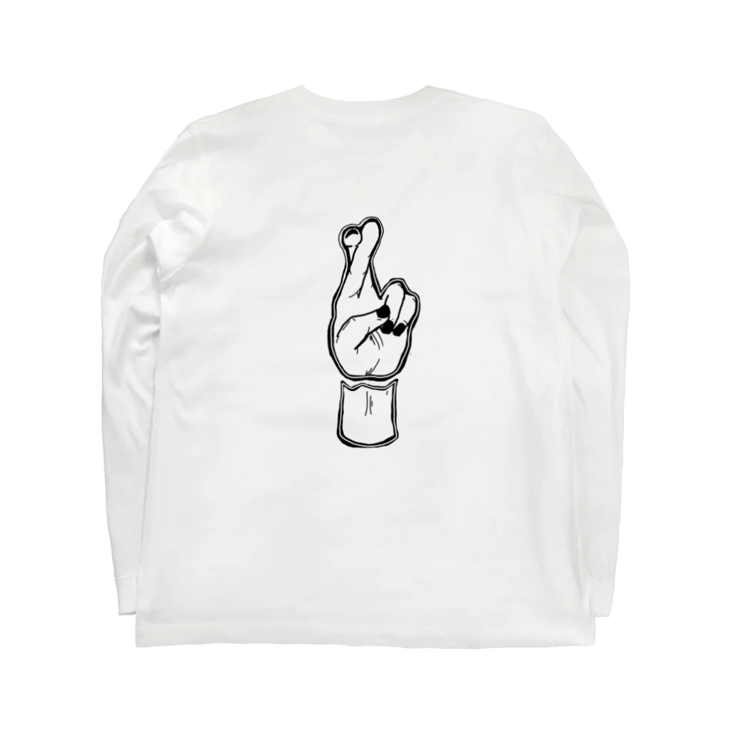 kkki shopのfingers crossed Long Sleeve T-Shirt :back