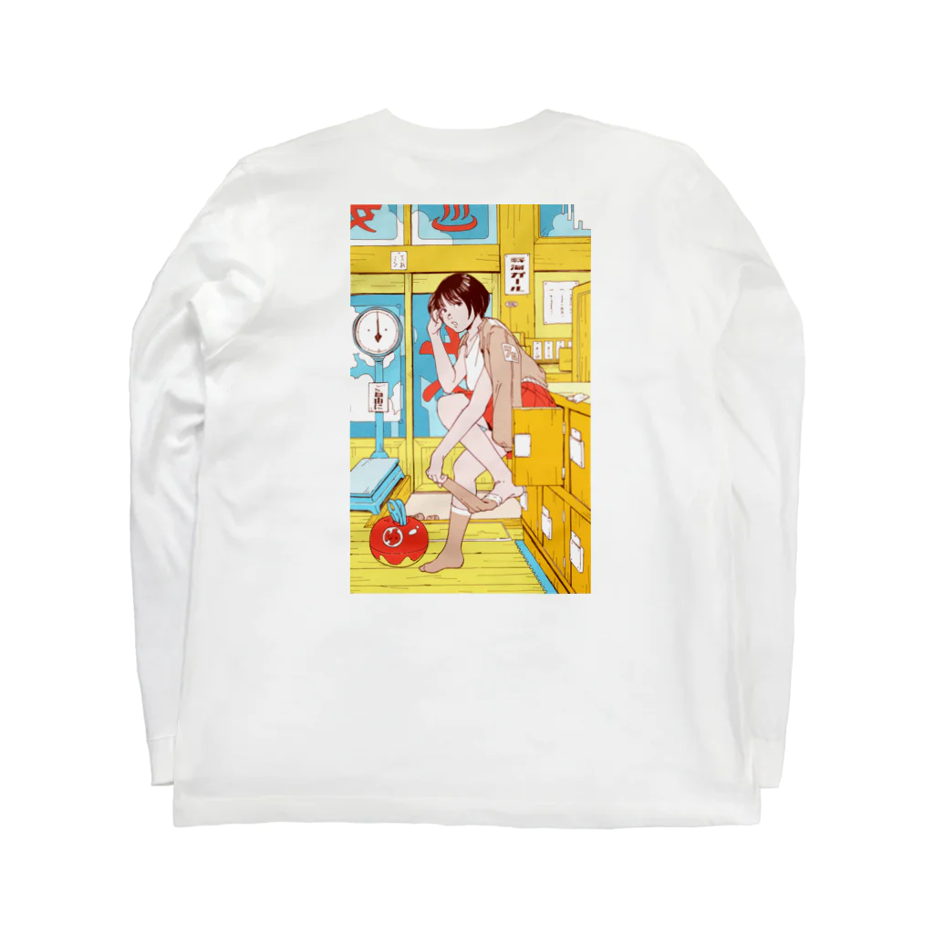 銭湯女子の銭湯ガール ロングTシャツ(バックプリント) Long Sleeve T-Shirt :back