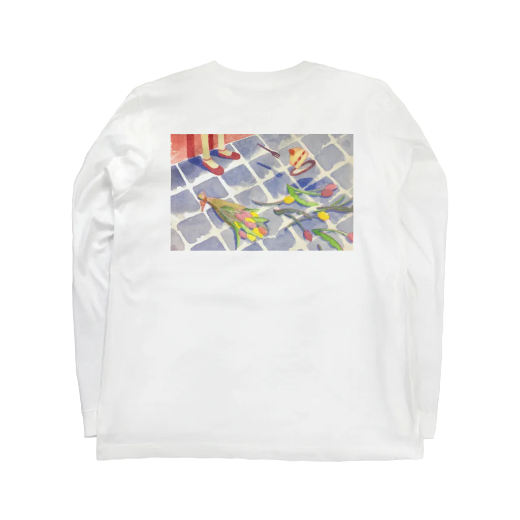 ピチャ〜のお風呂場チューリップ Long Sleeve T-Shirt :back