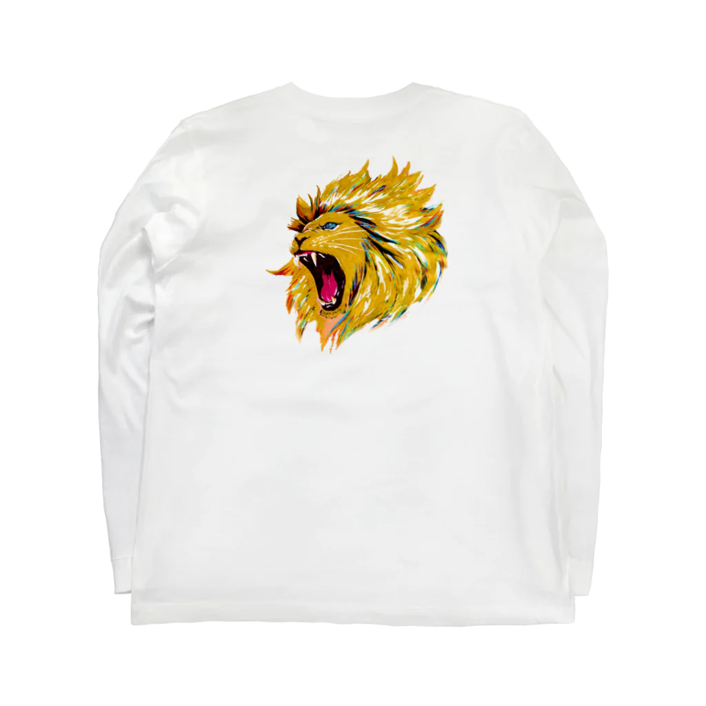 切り絵ariのLION ロングスリーブTシャツの裏面