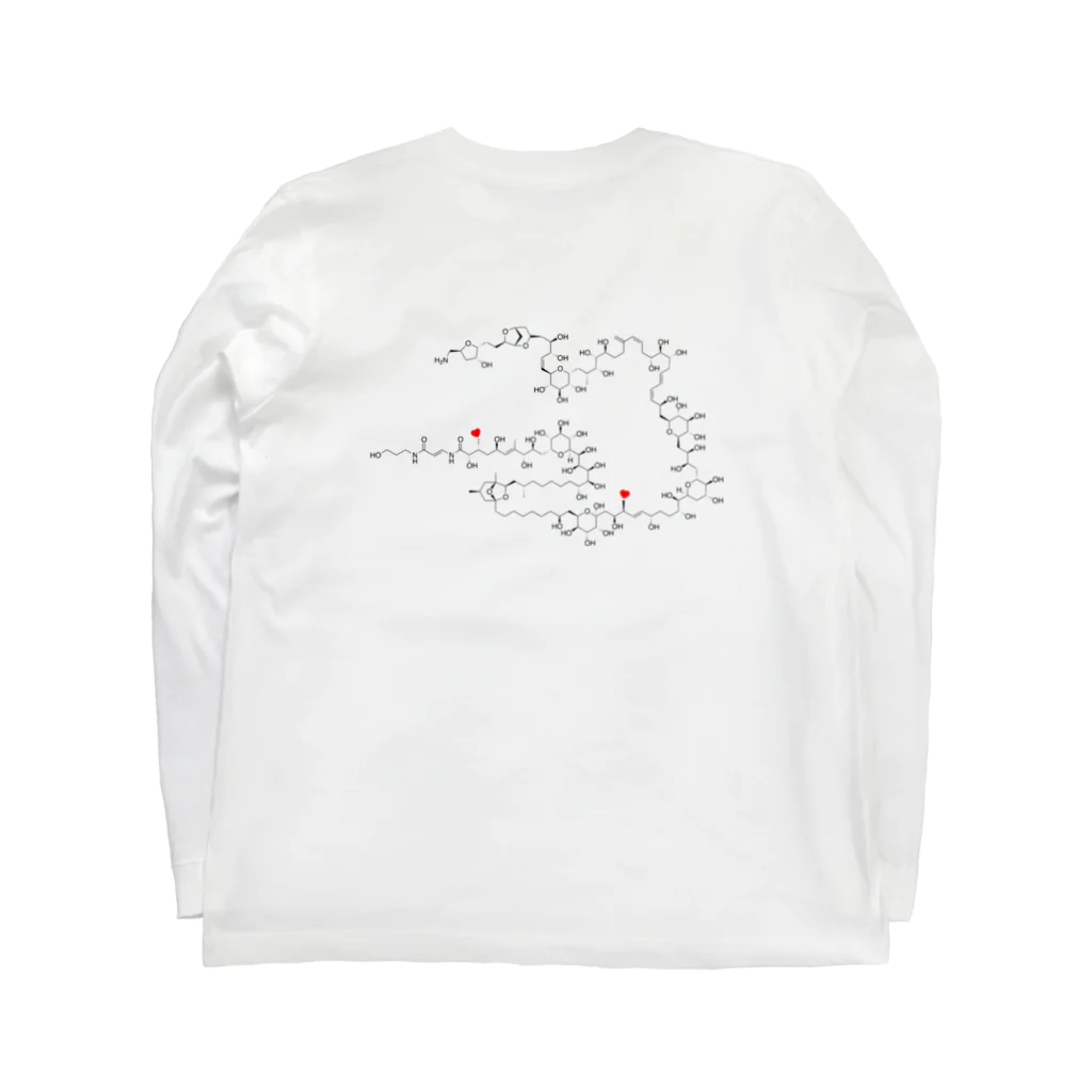 Chemi St.の【化学】ハートキシン（パリトキシン）Tシャツ Long Sleeve T-Shirt :back