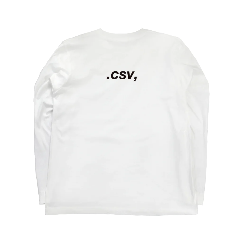 .CSV, (Comma-Separated Values)のしーえすぶい（.csv,)  Long Sleeve T-Shirt :back