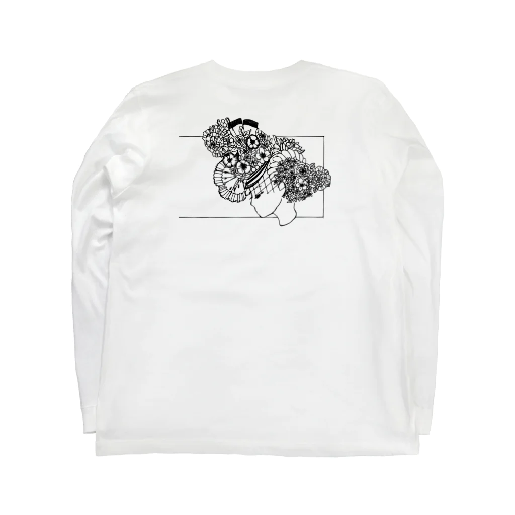 Mochi Miの横向く女の子 ロングスリーブTシャツの裏面