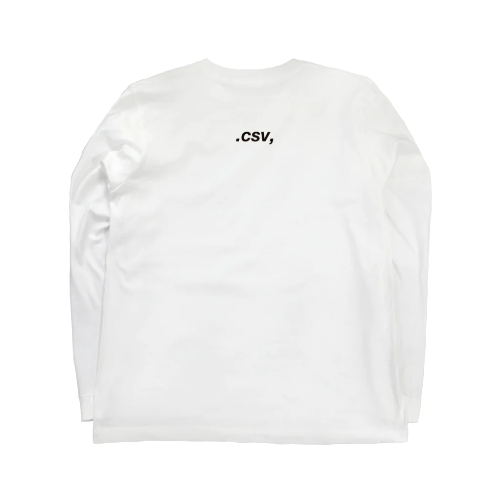 .CSV, (Comma-Separated Values)のカンマ区切り派(.csv,) Long Sleeve T-Shirt :back