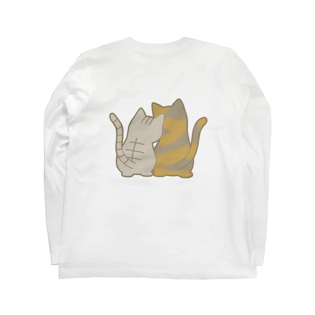 かわいいもののおみせ　いそぎんちゃくの表裏印刷　仲良し猫　鯖トラ&サビ Long Sleeve T-Shirt :back