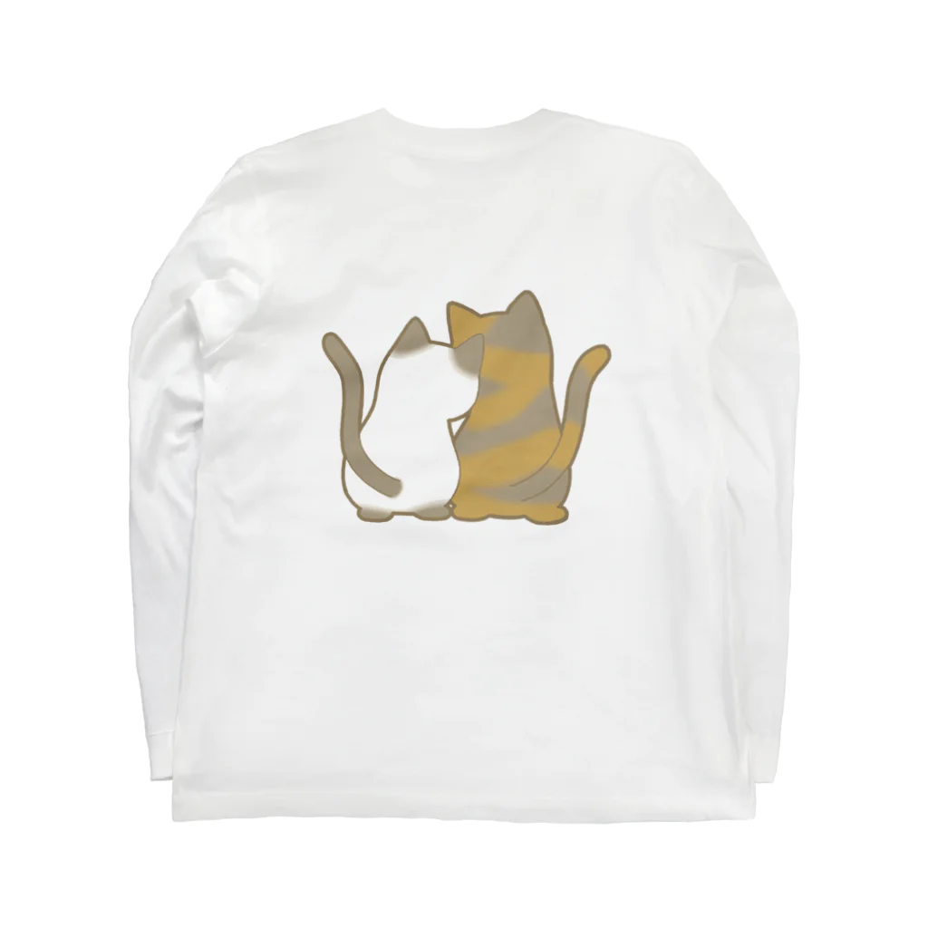 かわいいもののおみせ　いそぎんちゃくの表裏印刷　仲良し猫　ポインテッド&サビ Long Sleeve T-Shirt :back